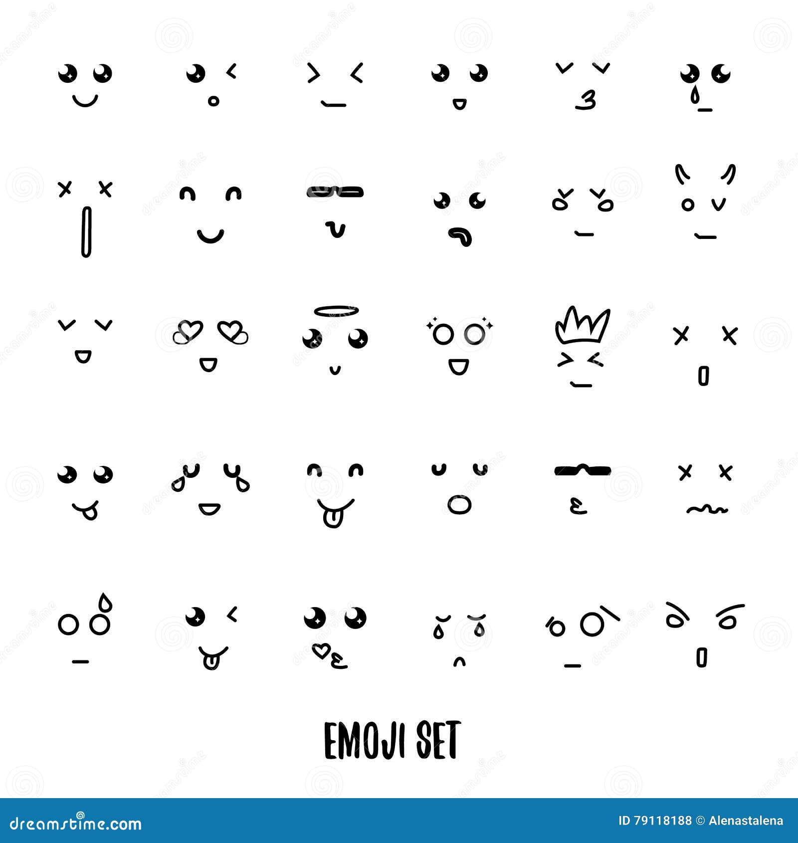 Cartoon Faces Expressions Emotions For Design Anime Style Royalty Free  SVG Cliparts Vectors And Stock Illustration Image 77737561
