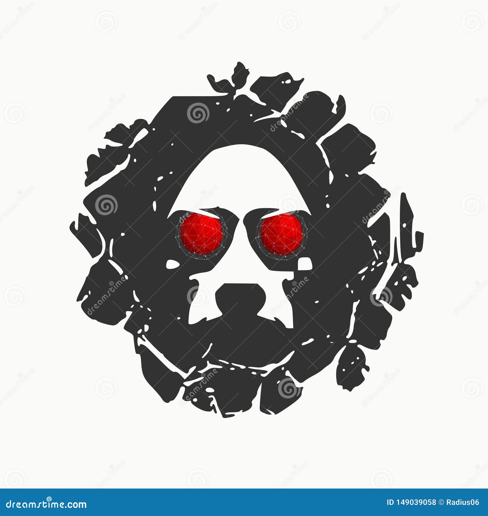 Face feia demon?aco ilustração do vetor. Ilustração de decorativo