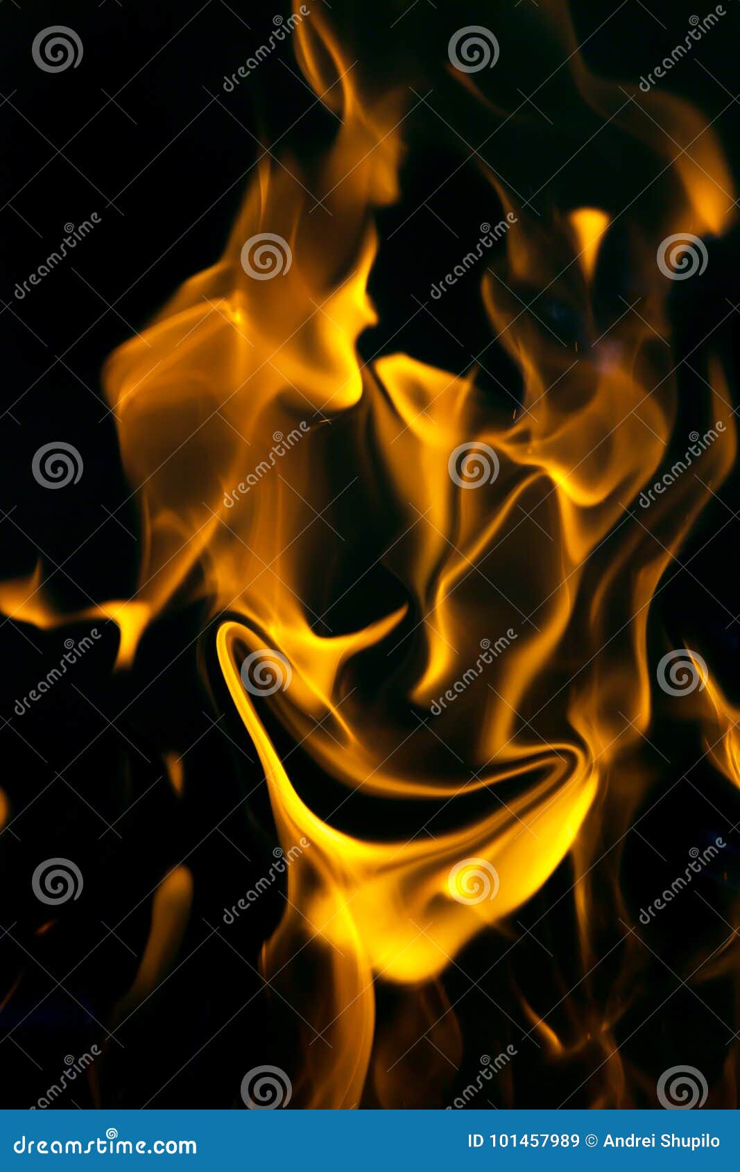 Face On Fire On A Black Background Stock Image - Image of ...