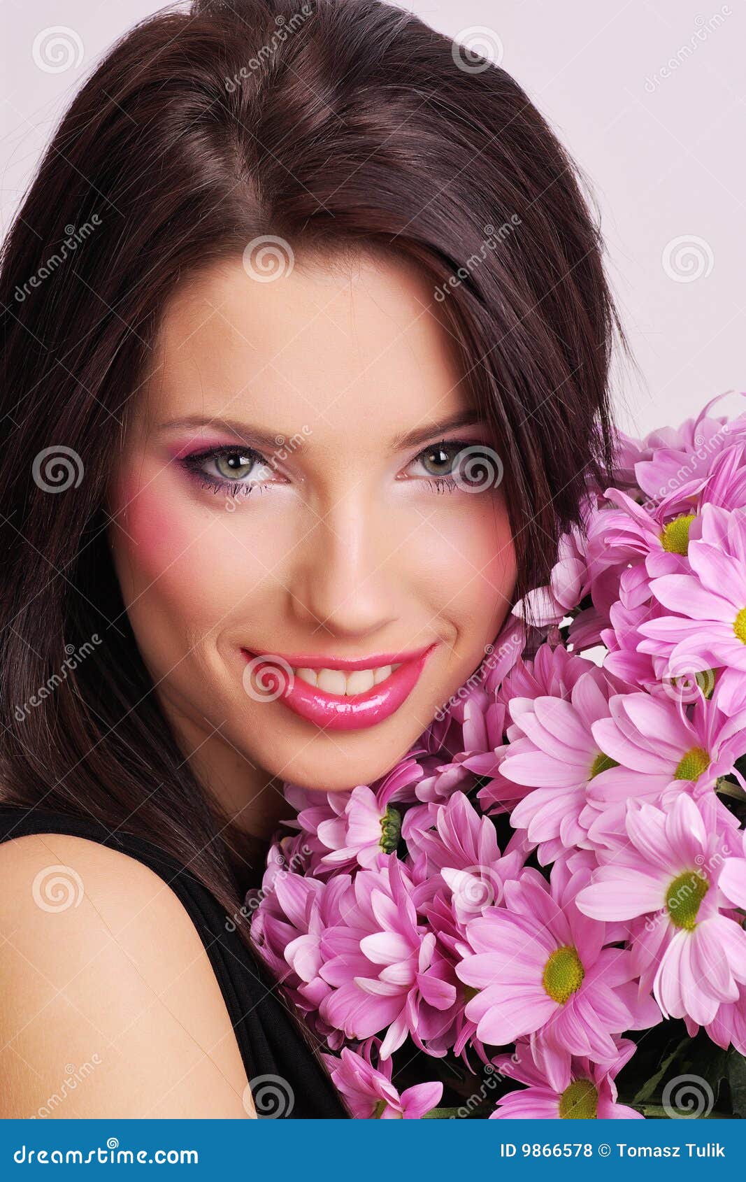 Face with flowers stock photo. Image of cute, human, desire - 9866578