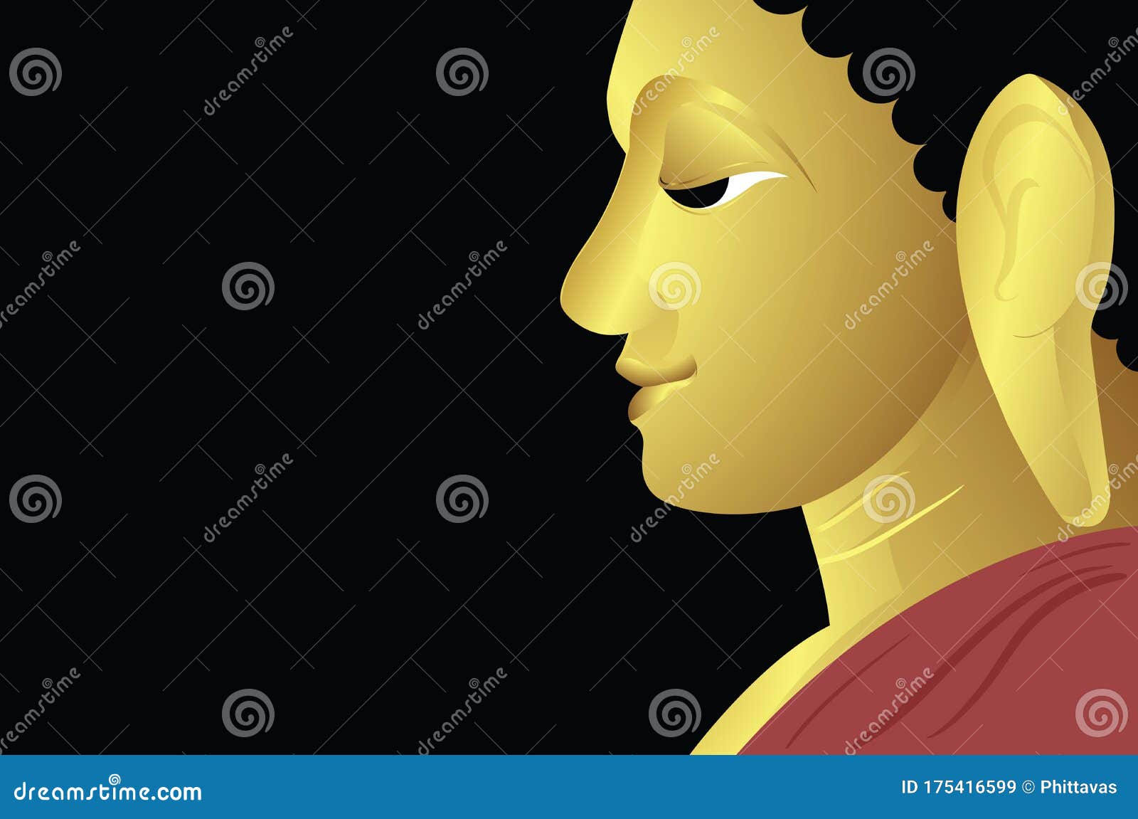 Premium Vector  Buddha head vector illustration line art isolated