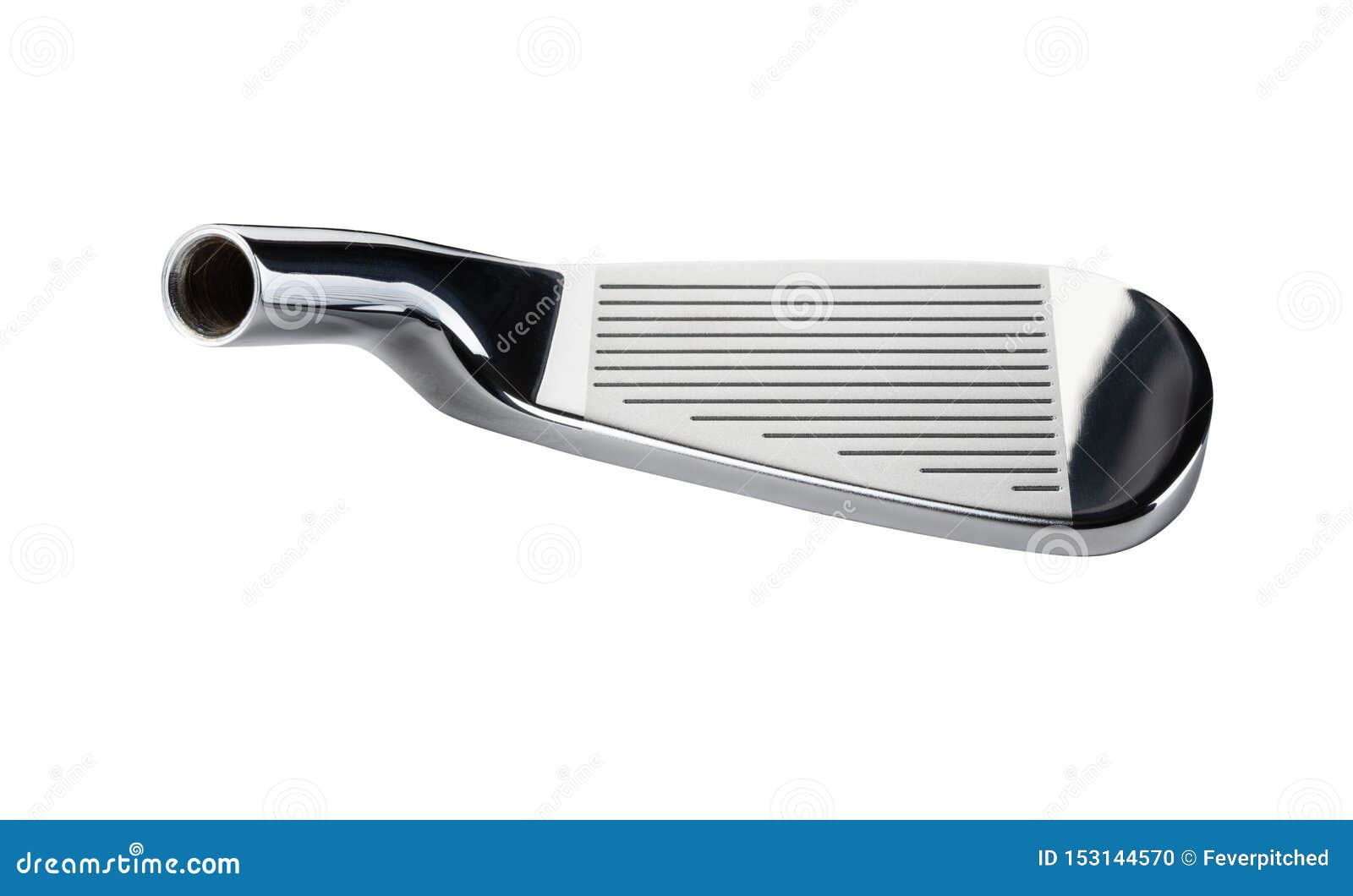 Face of Golf Club Iron Head Isolated on White Background Stock Photo