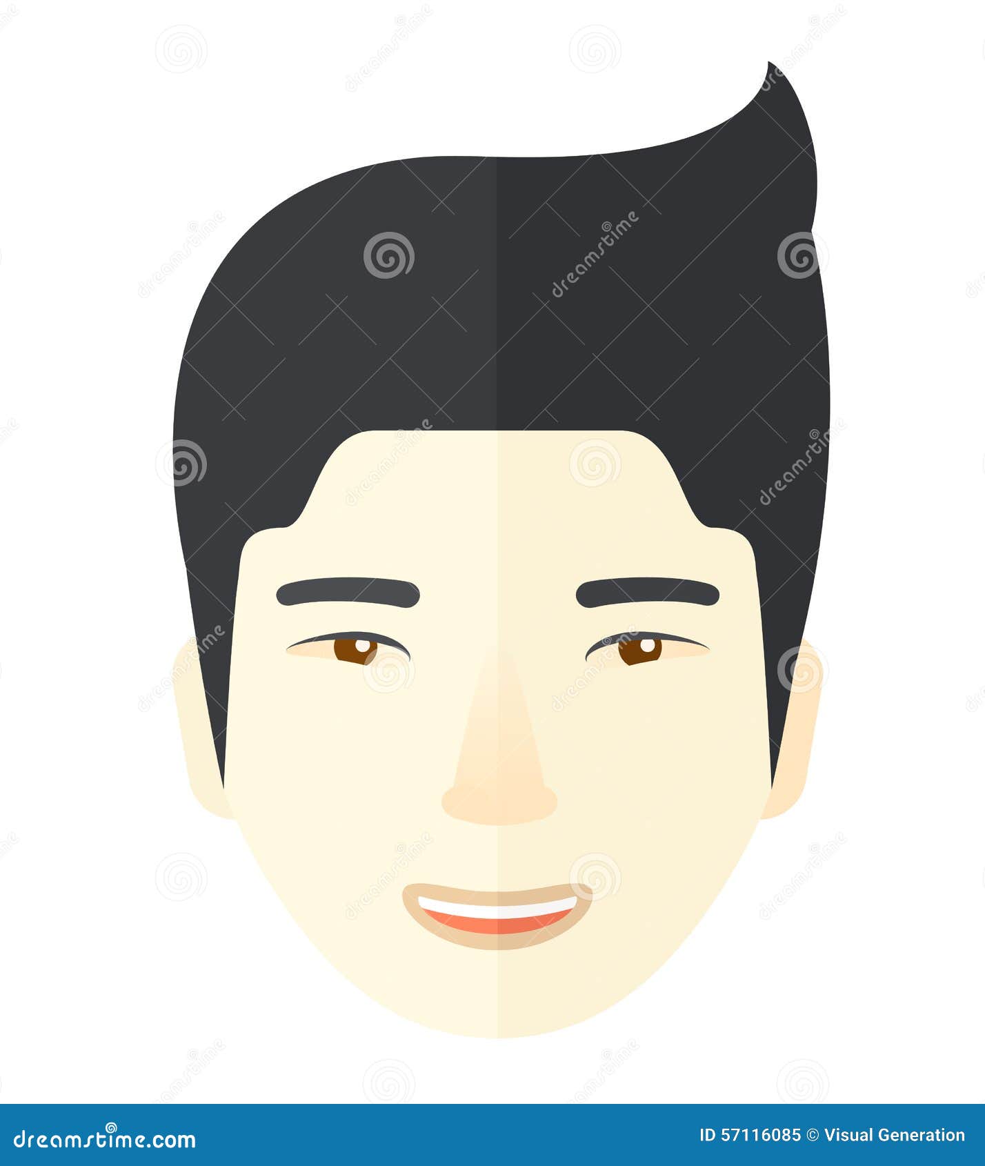 Face of a Happy Chinese Guy Stock Vector - Illustration of handsome ...