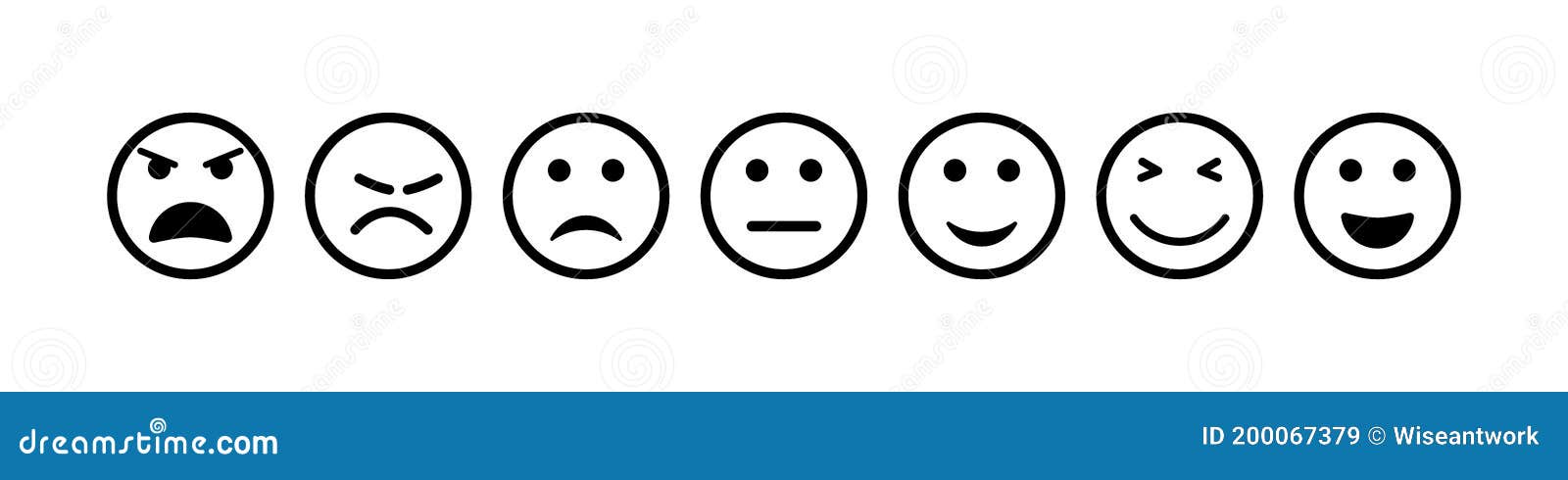 face icon. smile and sad emoji. happy and bad smiley for feedback. outline emoticon of sentiment, satisfaction. survey for