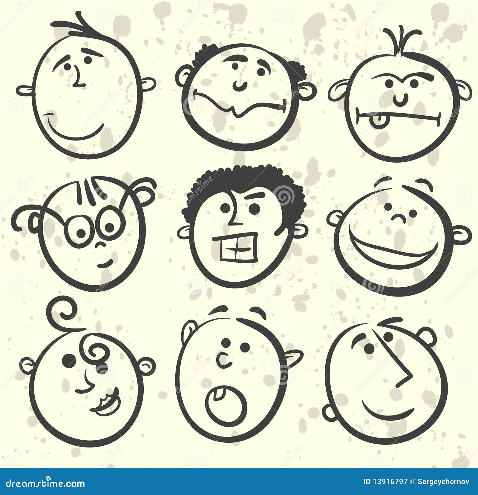 Face Illustration Cartoon Collection Stock Vector - Illustration of comic,  graphic: 13916797