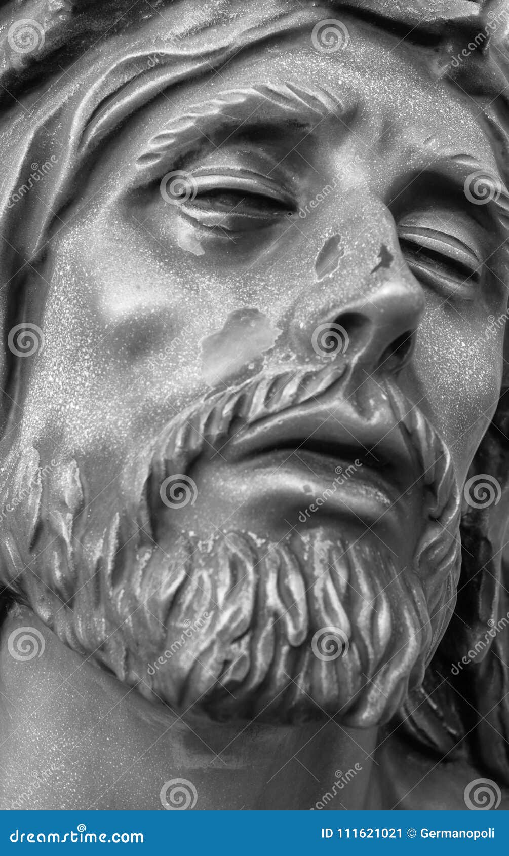 Face of Jesus Christ stock image. Image of death, grey - 111621021