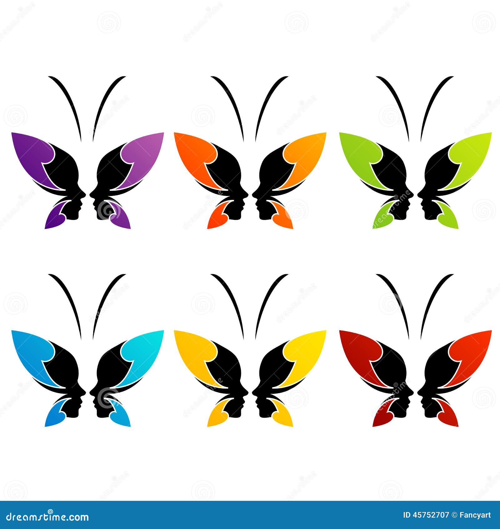Face of a Lady and Butterfly Stock Vector Illustration of ecology