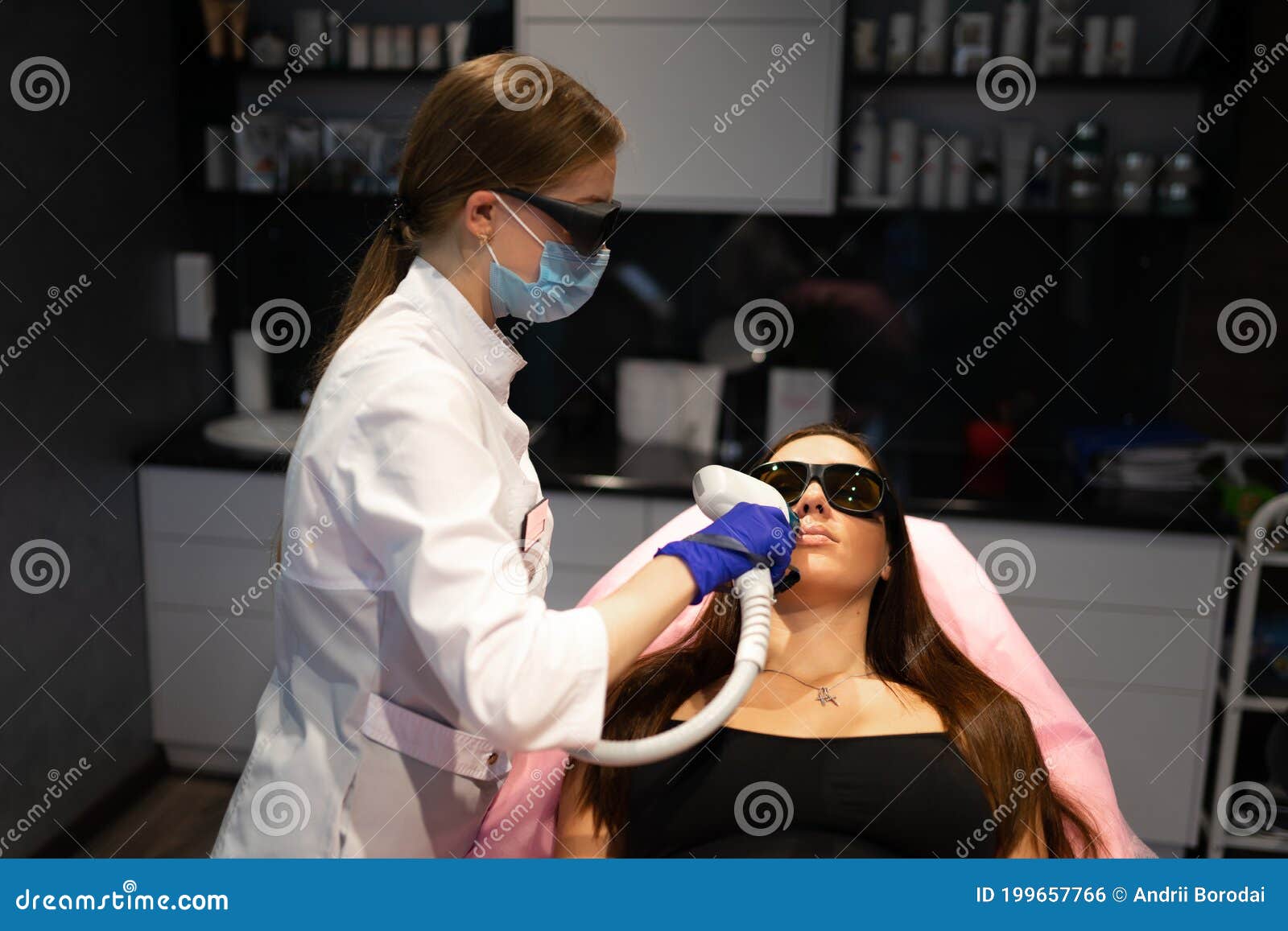 Face Laser Hair Removal Procedure. Stock Photo Image of clinic