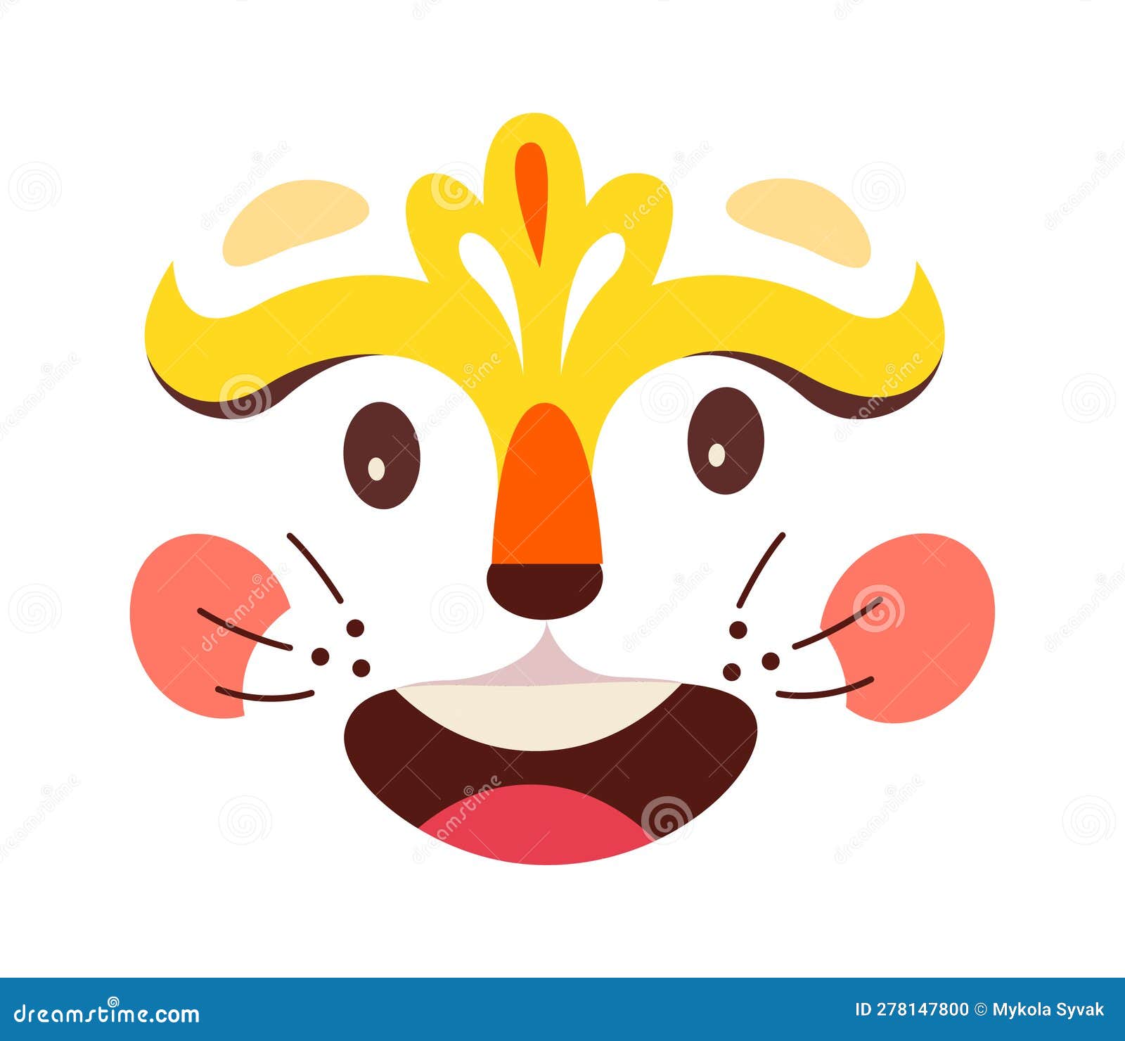 Face Lion Painting Mask stock vector. Illustration of head 278147800