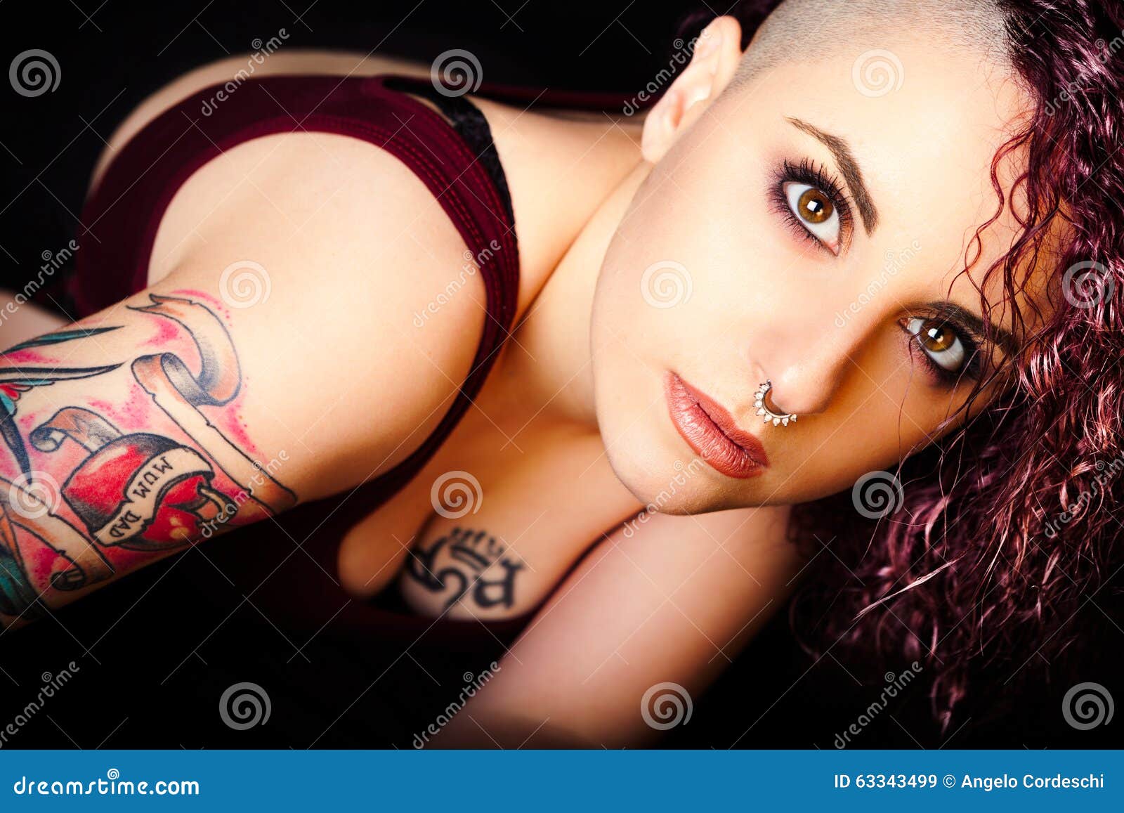 Face Makeup and Tattoos, Punk Girl Make-up. Hair Shaved Stock Image - Image of facial, hipster: 63343499 Face Makeup and Tattoos, Punk Girl Make-up. Hair Shaved Stock Image - Image of facial, hipster: 63343499