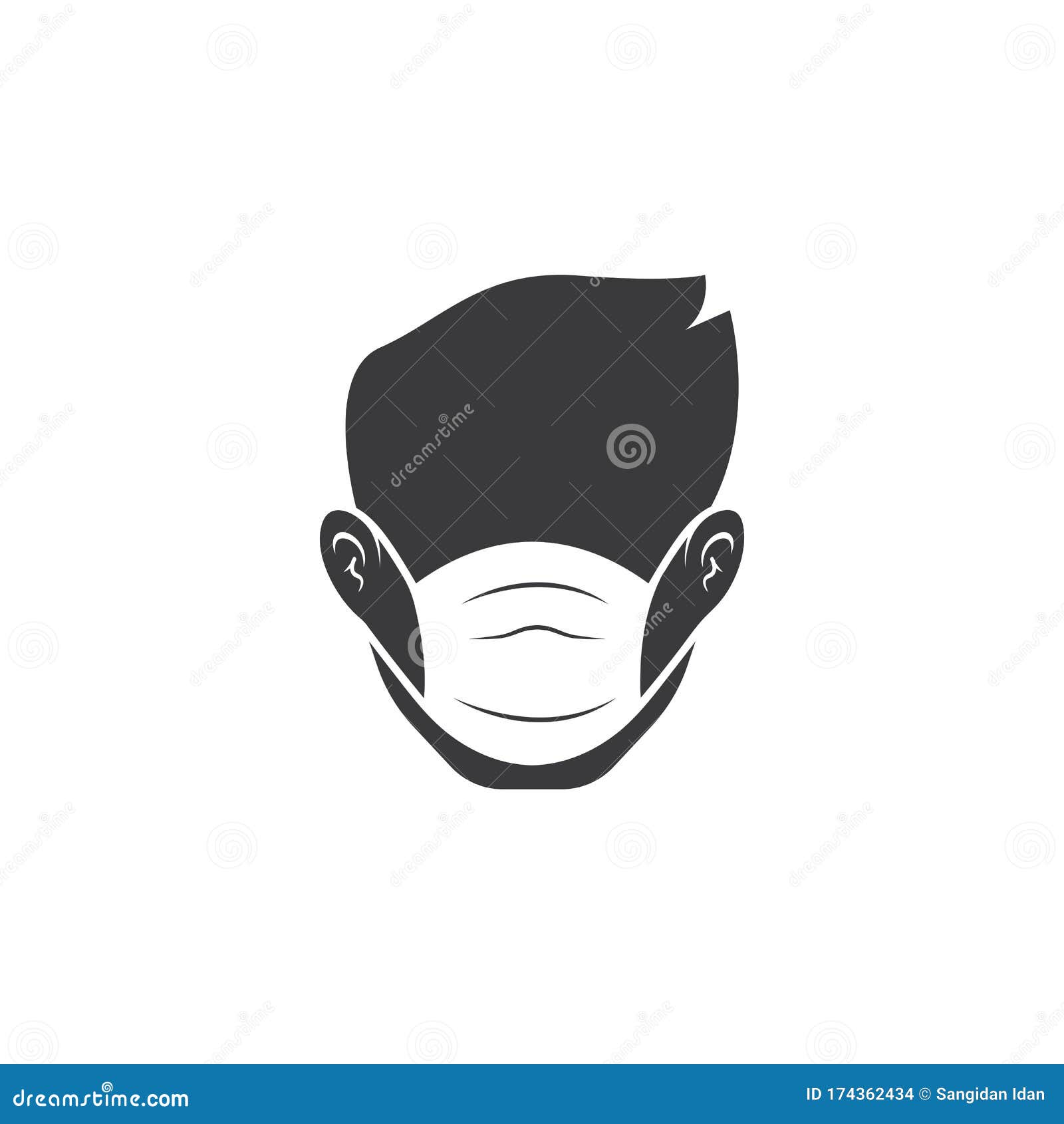 Face Man Using Pollution Mask Vector Stock Vector Illustration Of Portrait Infected 174362434