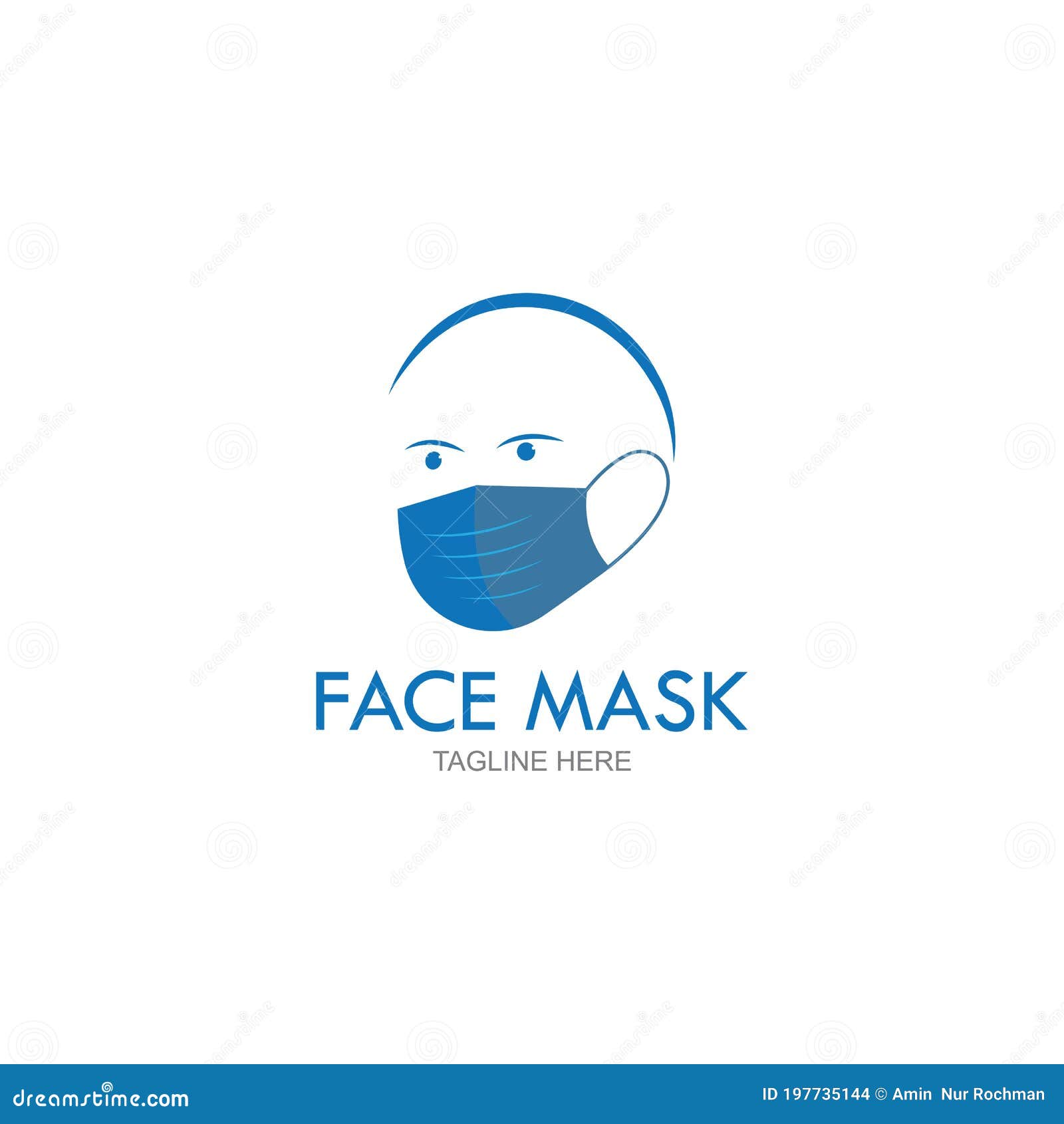 Face Mask Logo Design Vector Stock Vector Illustration of covid, concept 197735144