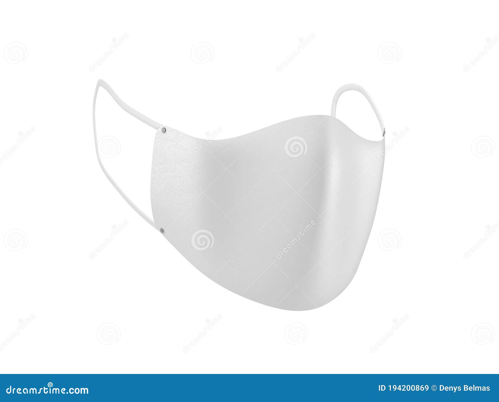 Download Face Mask Mockup Front Half Side View Isolated On White Stock Illustration - Illustration of ...