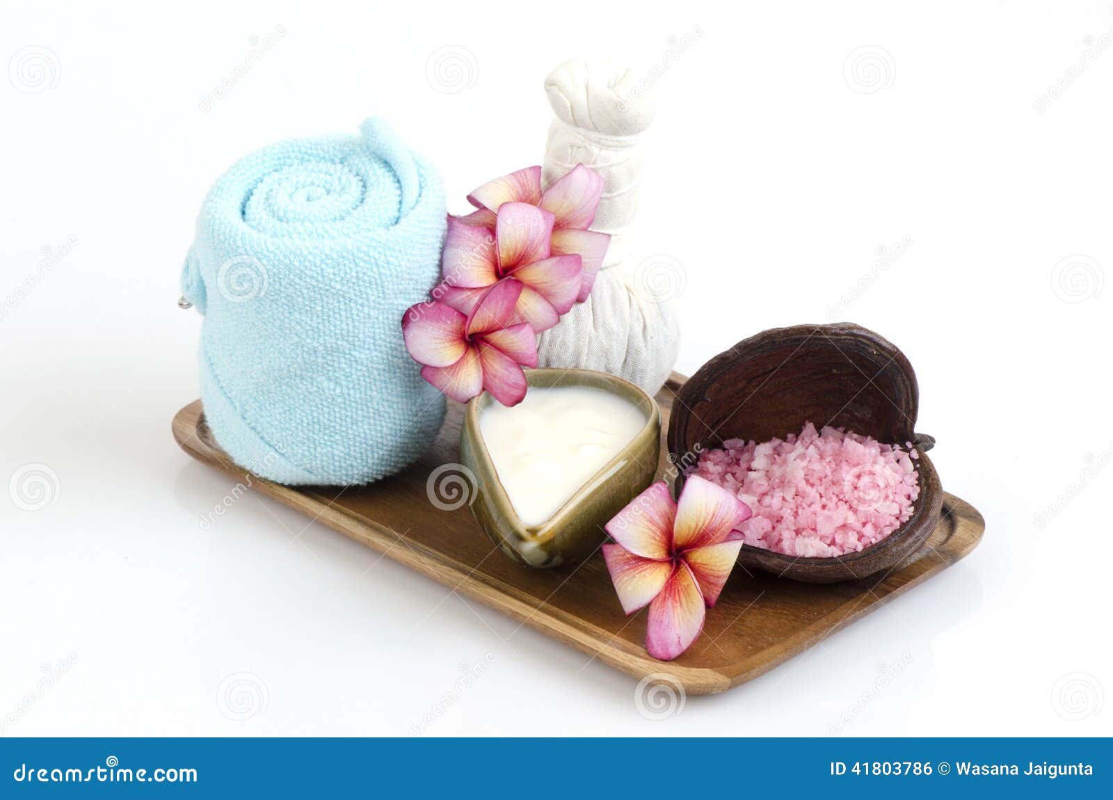 Face Mask with Yogurt, Sea Salt Scrub. Stock Photo Image of towels