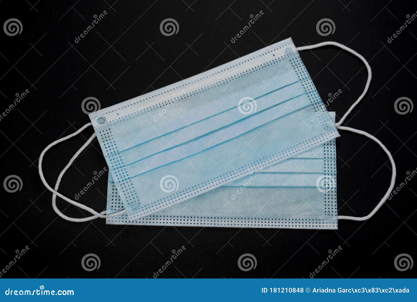 face masks for virus protection on black background