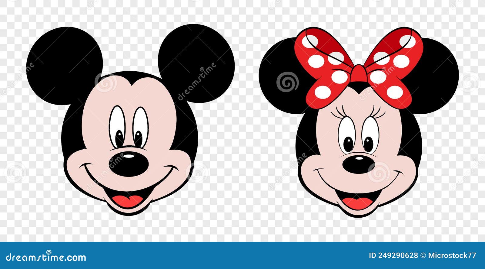 Face of Mickey Mouse and Minnie Mouse, Vector Editorial ...