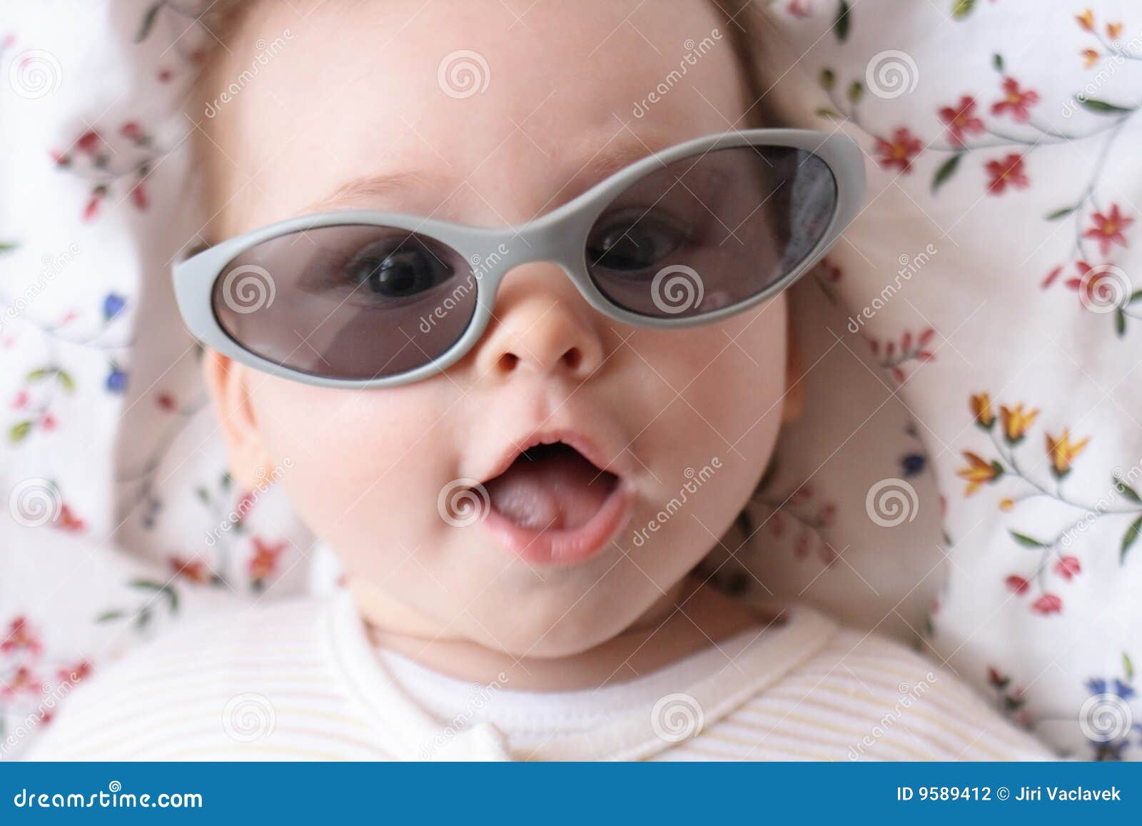 Face of Newborn with Sunglasses Stock Photo Image of little, glasses