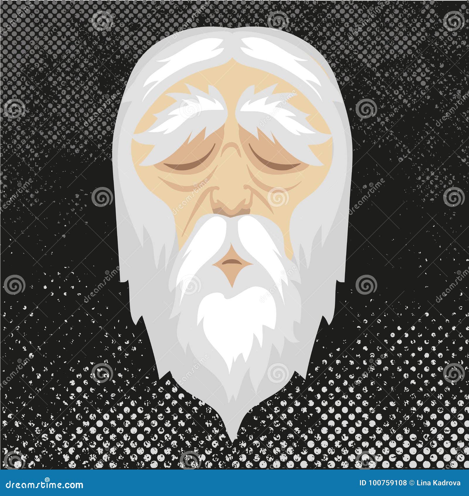 Face Old Man with Closed Eyes and White Hair Stock Vector - Illustration of burly, bearded: 100759108 Face Old Man with Closed Eyes and White Hair Stock Vector - Illustration of burly, bearded: 100759108