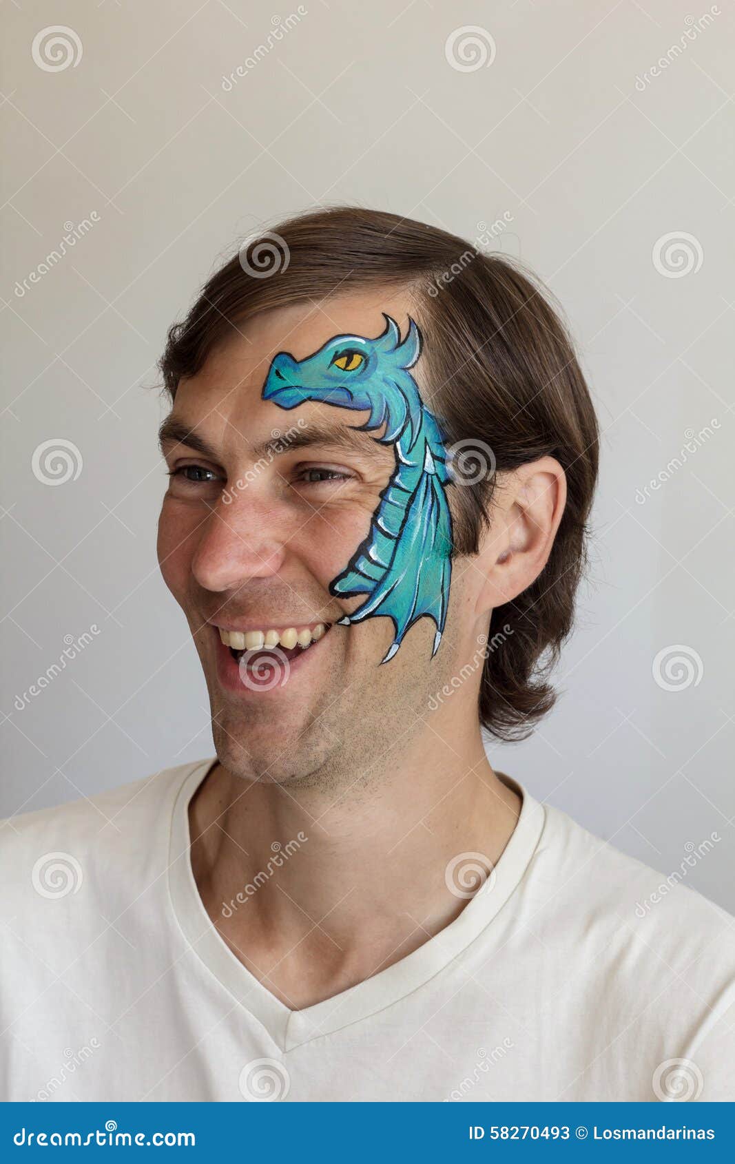 Face painting dragon stock image. Image of laughing, dragon 58270493