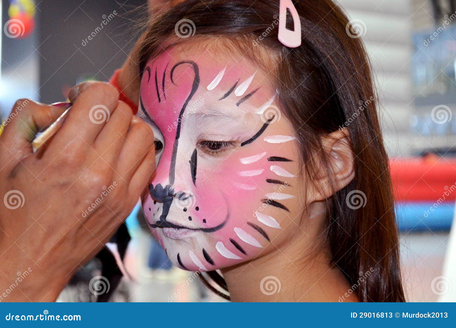 Pink tiger face paint  Tiger face paints, Face painting, Face