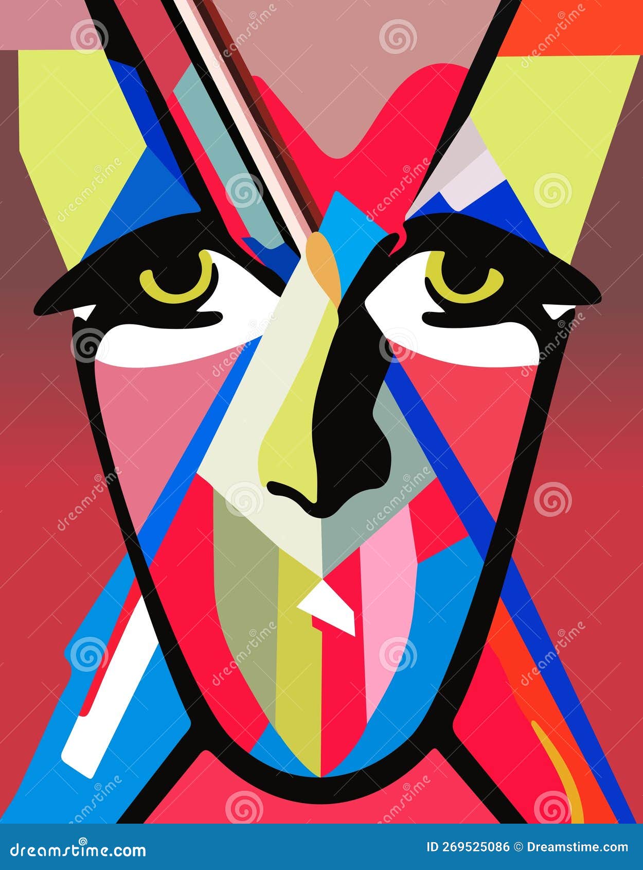 Face Portrait Abstraction Wall Art Illustration Design Vector. Creative ...