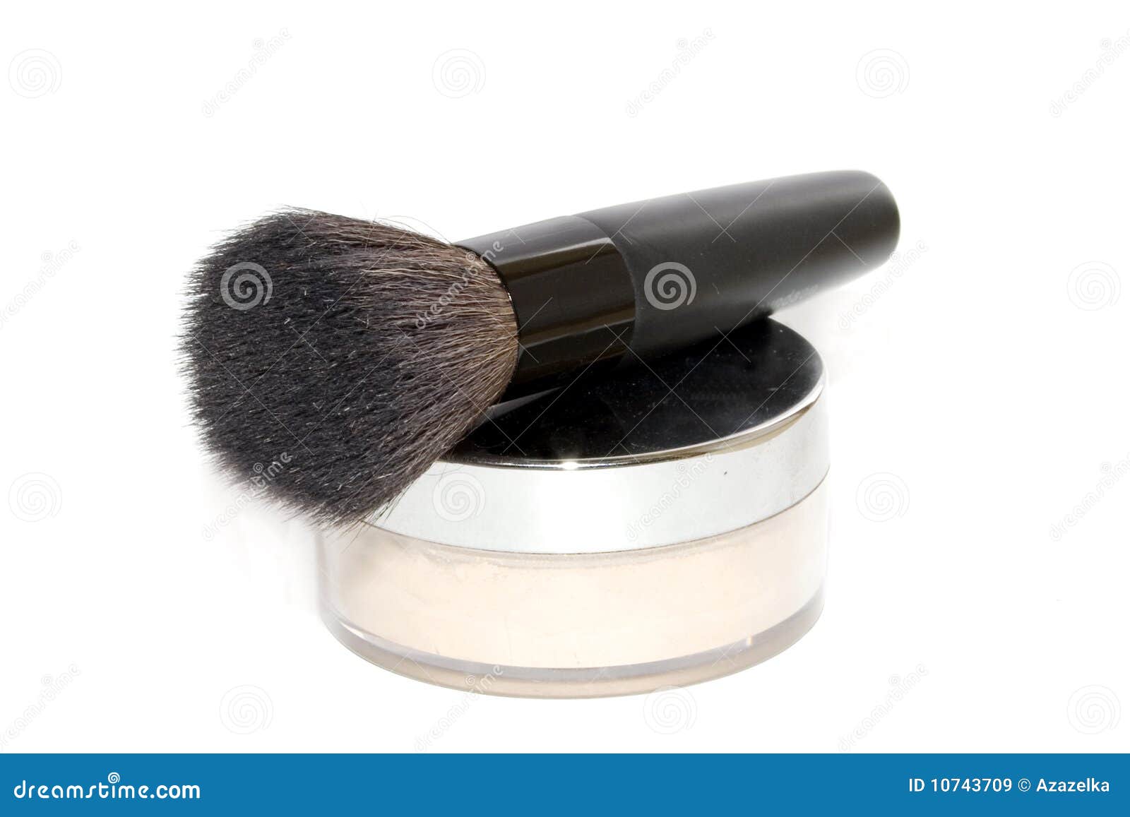 Face Powder with Makeup Brush Stock Image Image of foundation, black