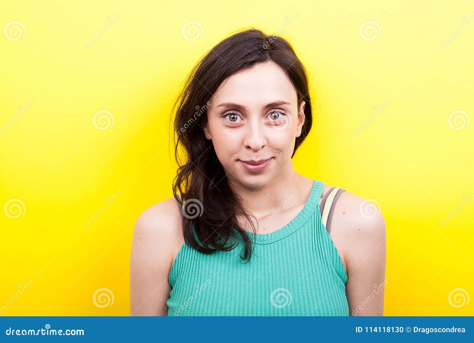 Face of Real Young Woman Looking To the Camera Stock Photo - Image of ...