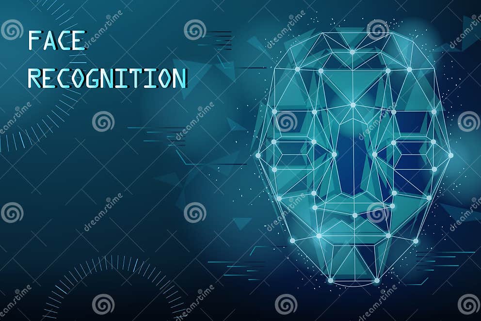 Face Recognition Background Stock Vector - Illustration of scan