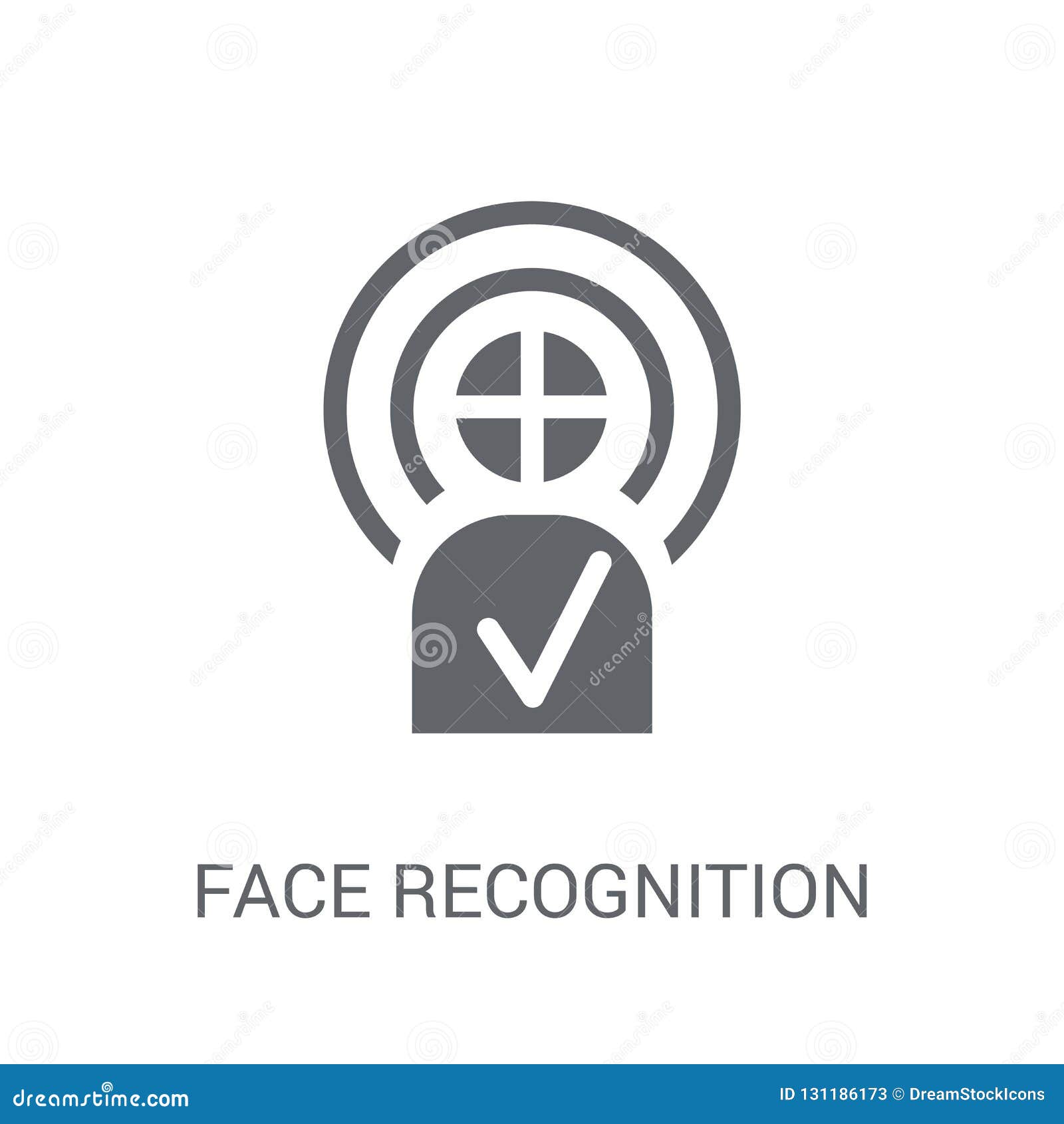 Face Recognition Icon. Trendy Face Recognition Logo Concept on W Stock