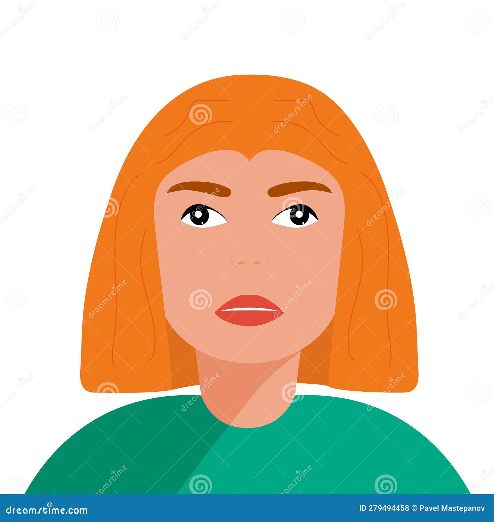 Face of a Redhaired Girl Closeup Stock Vector Illustration of face