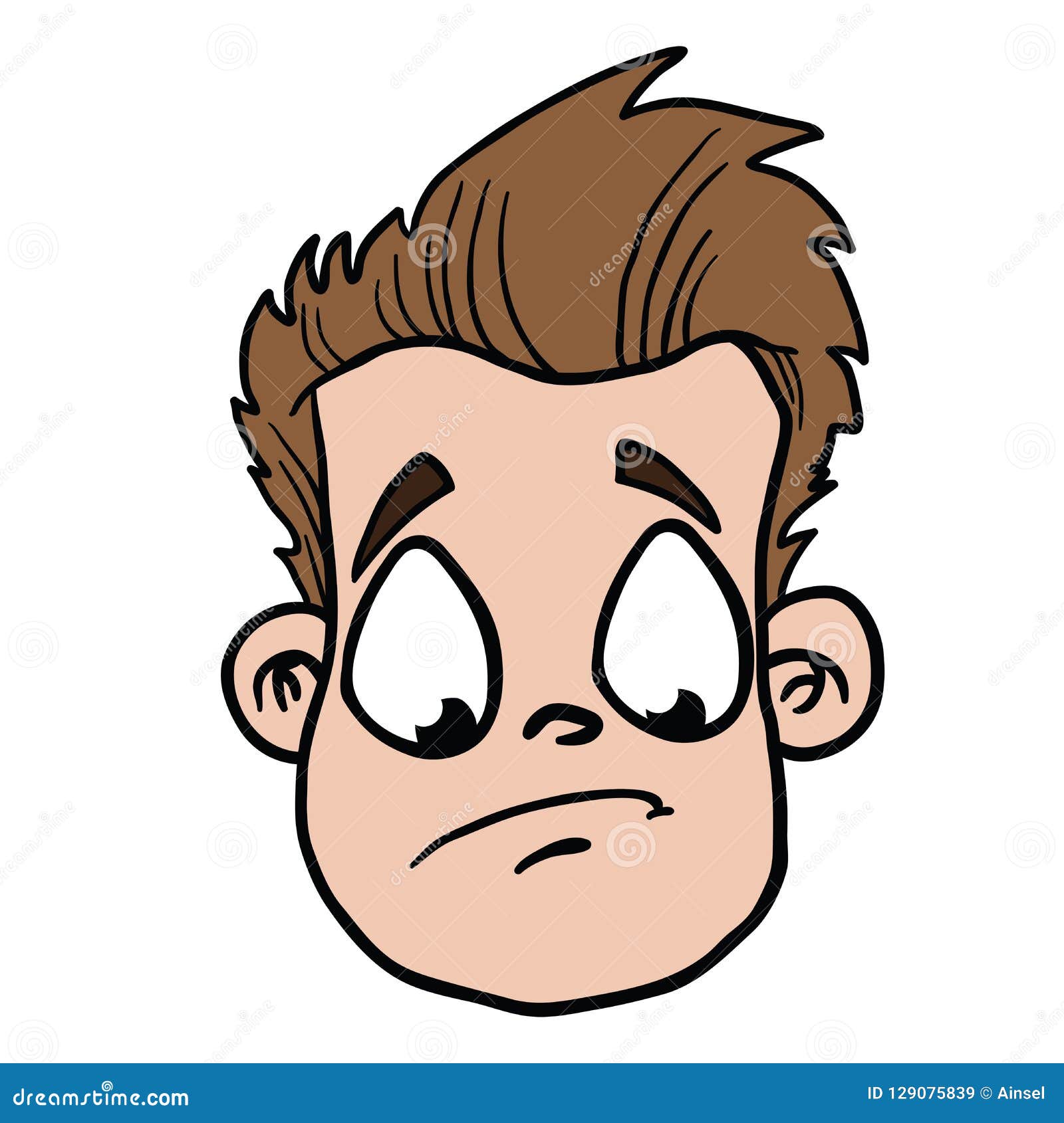Face sad stock illustration. Illustration of teen, looking - 129075839
