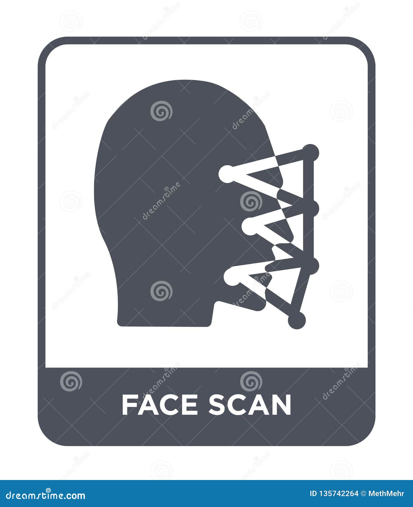 Face Scan Icon In Trendy Design Style Face Scan Icon Isolated On