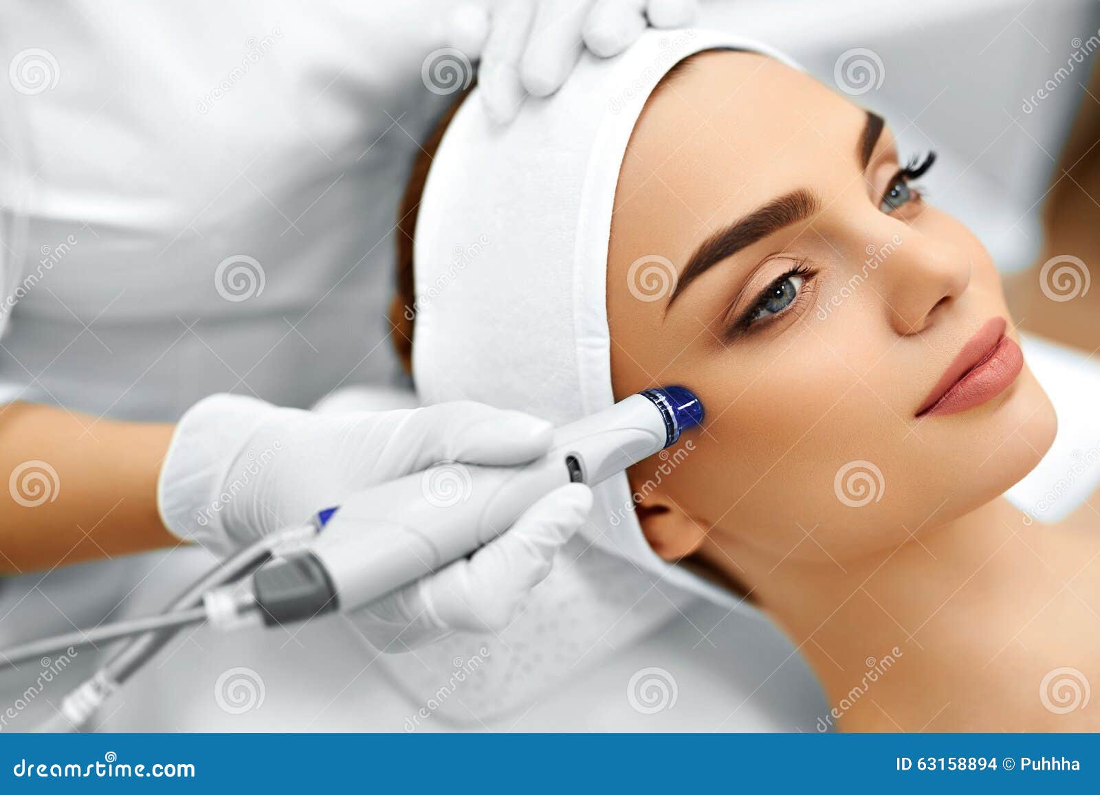 face skin care. facial hydro microdermabrasion peeling treatment