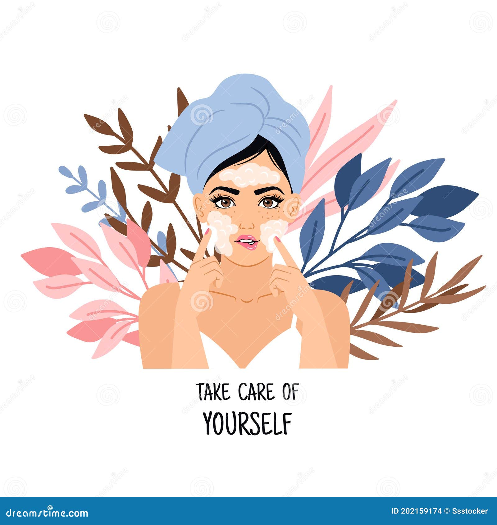 Face spa procedure stock vector. Illustration of lotion - 202159174