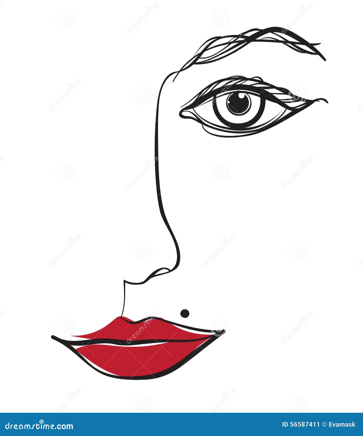 Line Drawing Female Face : Face stock vector image
