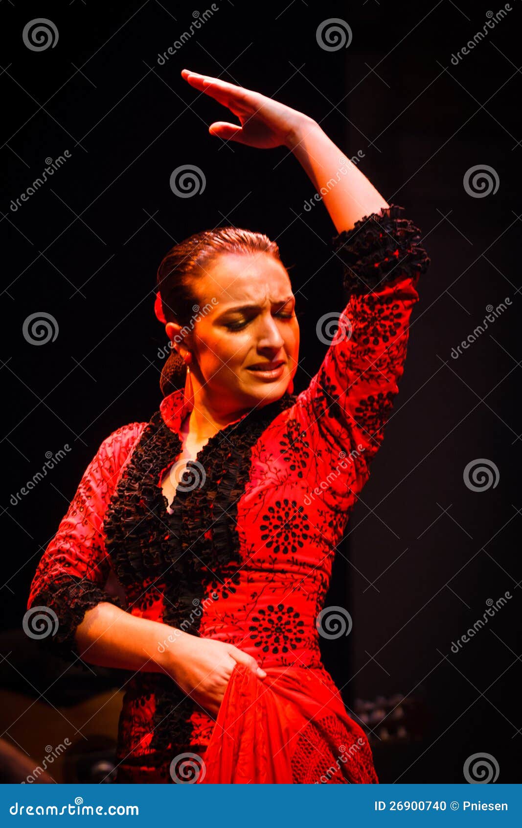 Face And Upper Body Flamenco Dancer In Red Dress Editorial Face And Upper Body Flamenco Dancer In Red Dress Editorial
