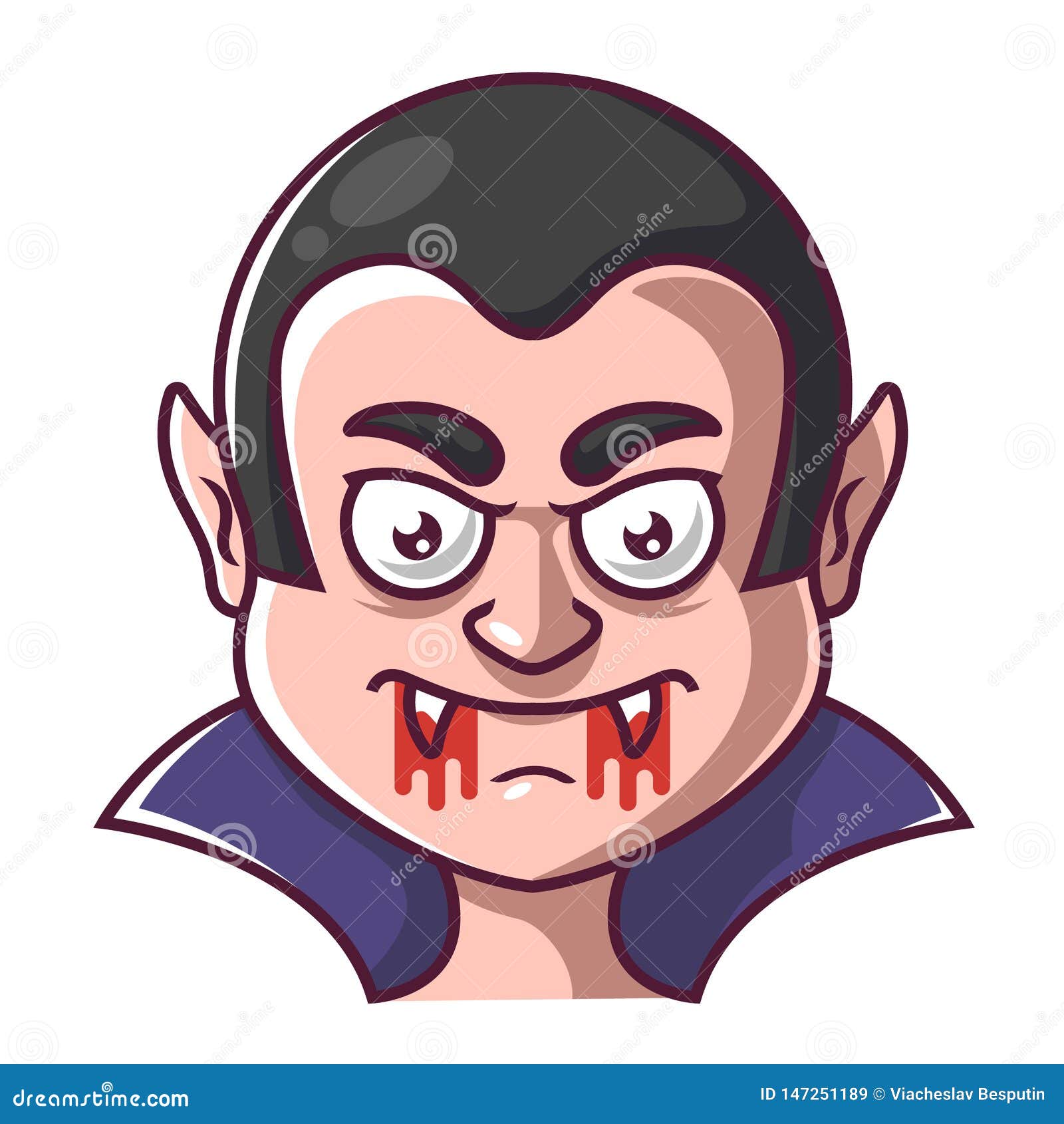 Face of a vampire dracula stock vector. Illustration of dark - 147251189