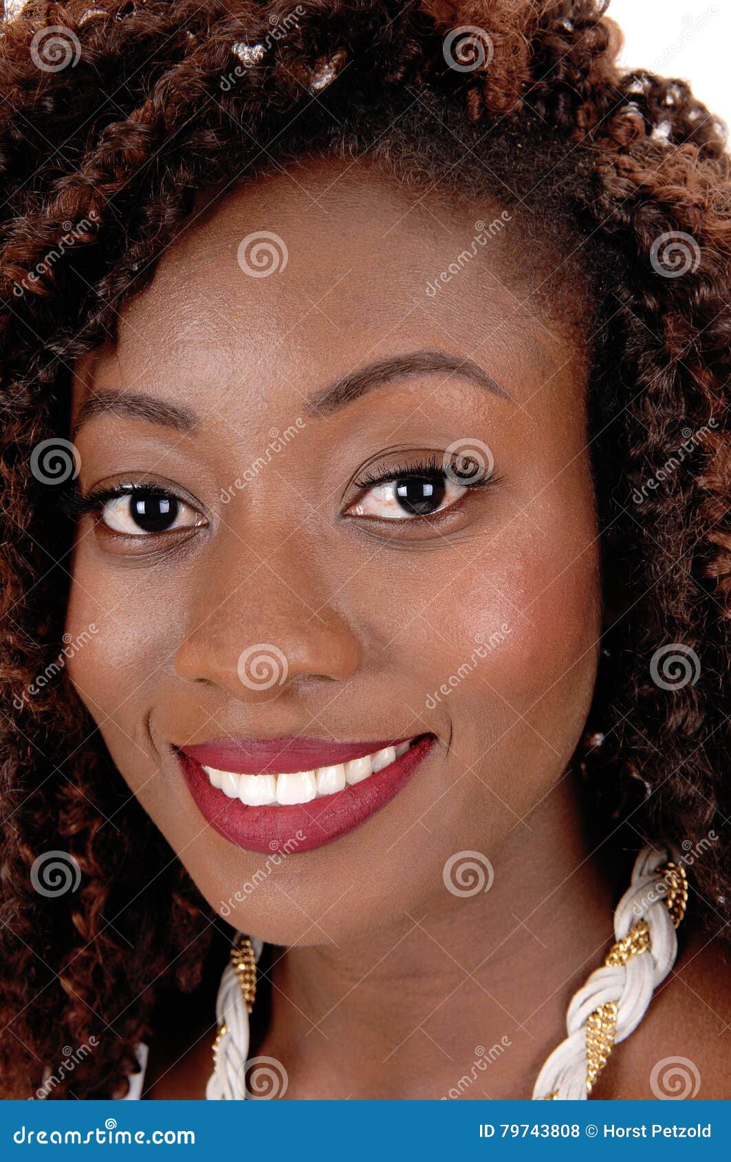 Face of young black woman. stock photo. Image of leisure - 79743808