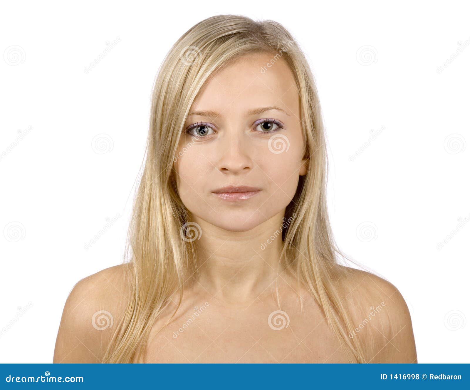 face of young blonde woman
