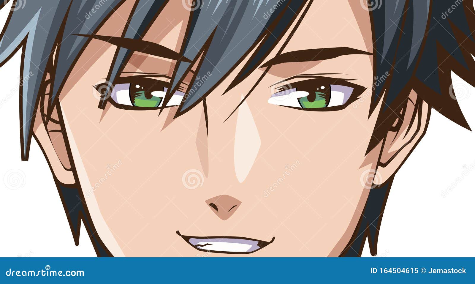 face young man monochrome anime style character Stock Vector Image & Art -  Alamy