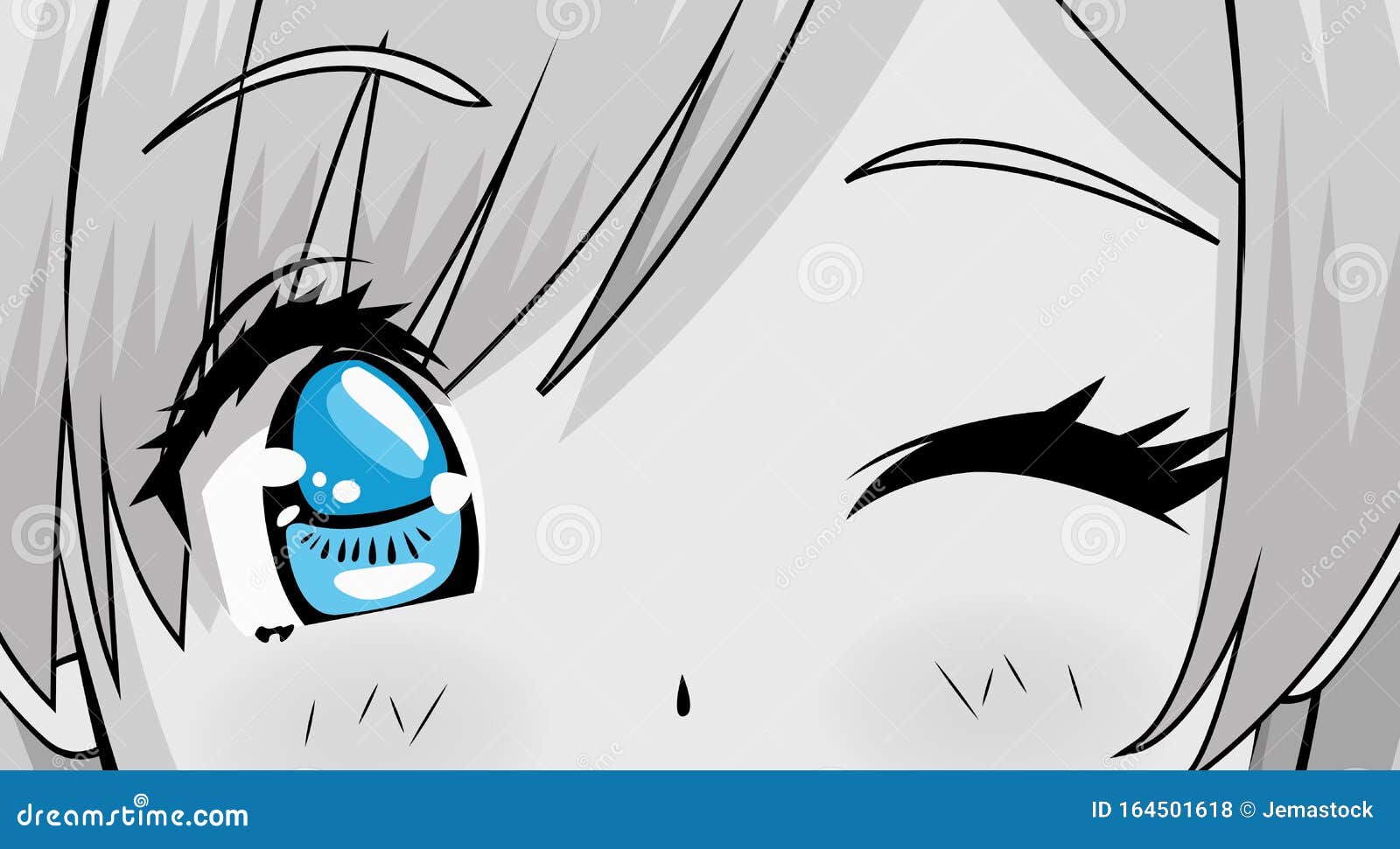 Face Young Woman Monochrome Anime Style Character Stock Vector -  Illustration of girl, human: 164501618