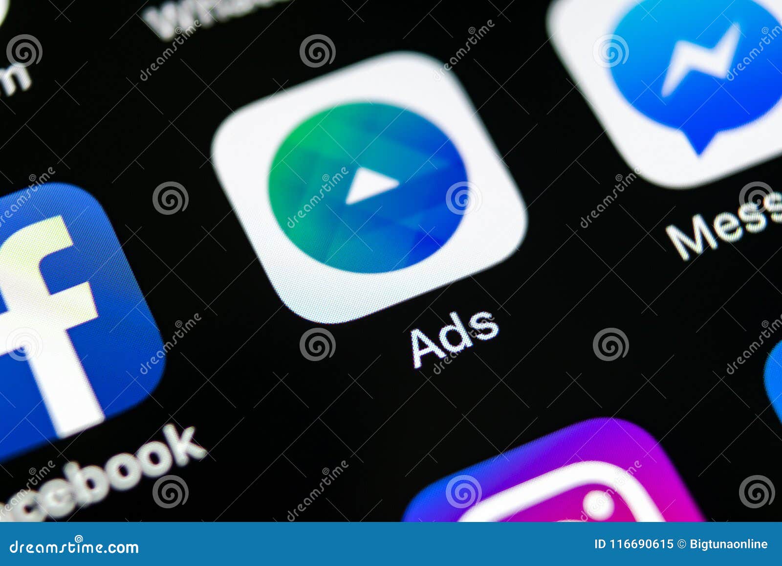 Facebook Ads Application Icon On Apple IPhone X Screen ...