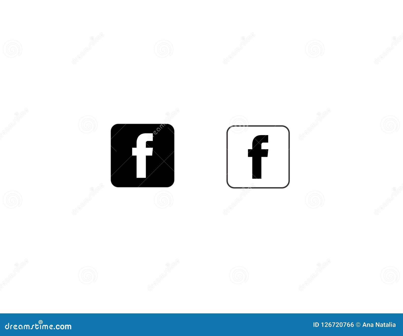 Facebook Icon Square Black And White Vector File Editorial Photo Illustration Of File Landing