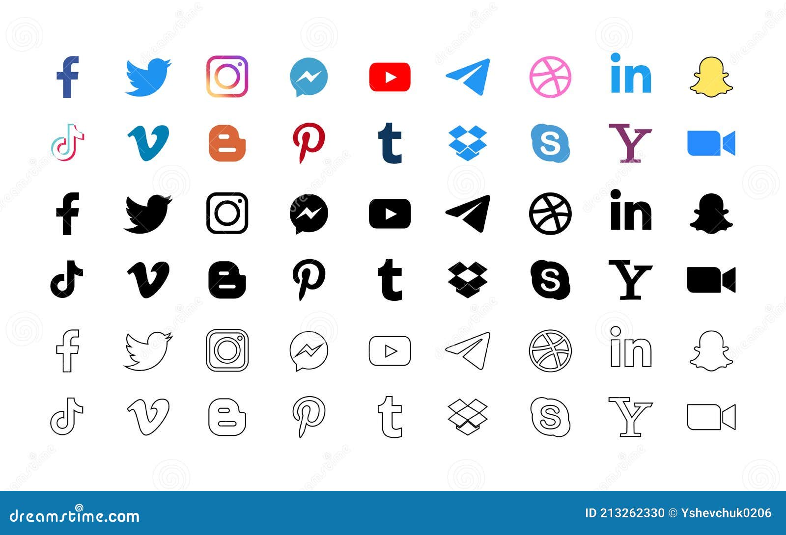 Facebook, Instagram, Twitter, Messenger, TikTok, Youtube, Linkedin