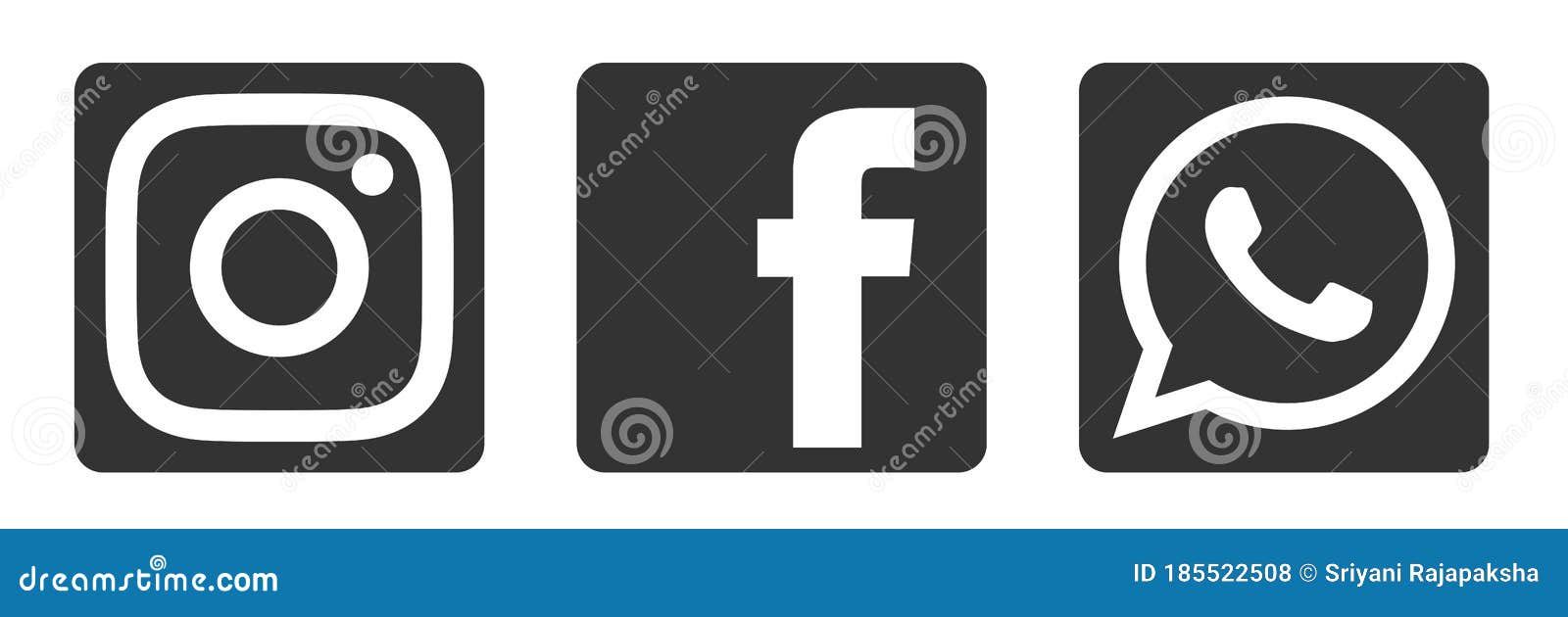 Facebook Instagram Whatsapp Social Media Logo Icon In Black Vector Isolated On White Background Editorial Stock Photo Illustration Of Business Background