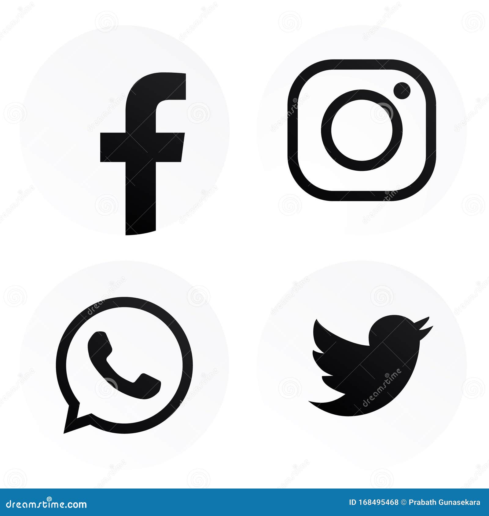 Facebook Instagram Whatsapp Twitter Logos with Black Color & White  Background Editorial Stock Photo - Illustration of beautiful, pngwhatsapp:  168495468