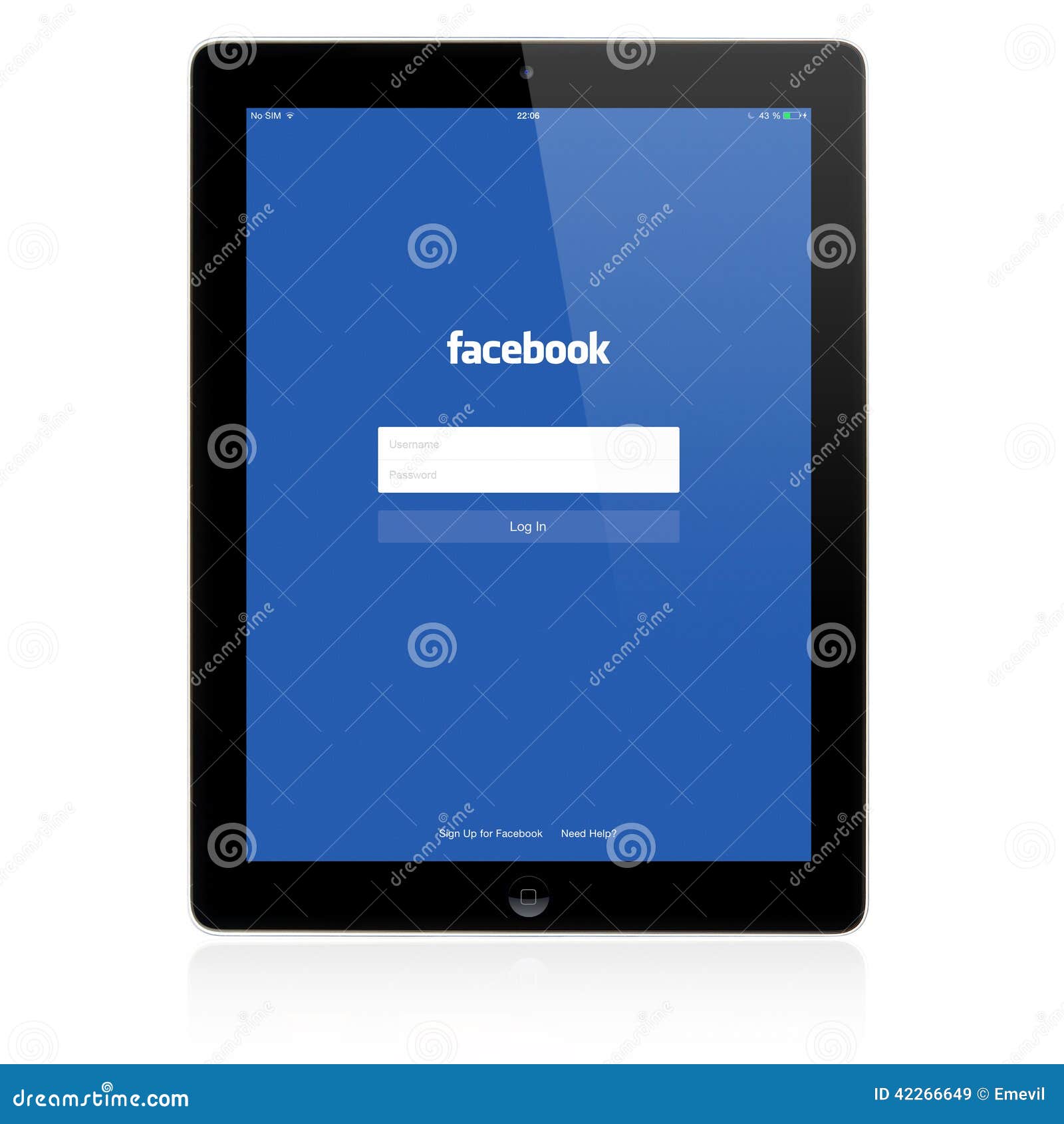 Facebook Login Home Page Screen Editorial Stock Photo