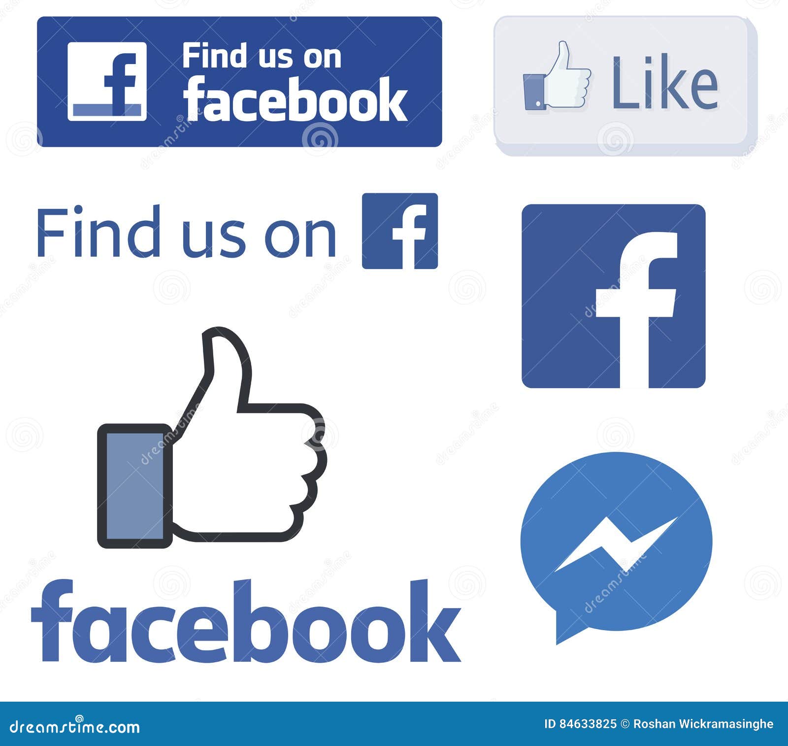 Facebook Logos And Like Thumb Vectors Editorial Image