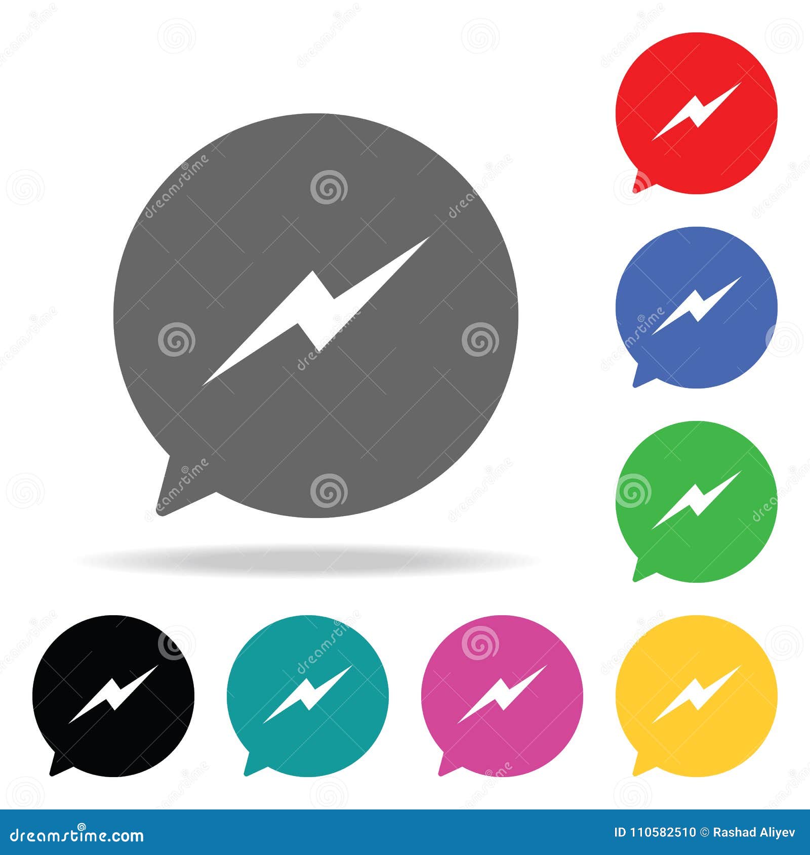 Facebook Message Notification Icon. Elements in Multi Colored Icons for
