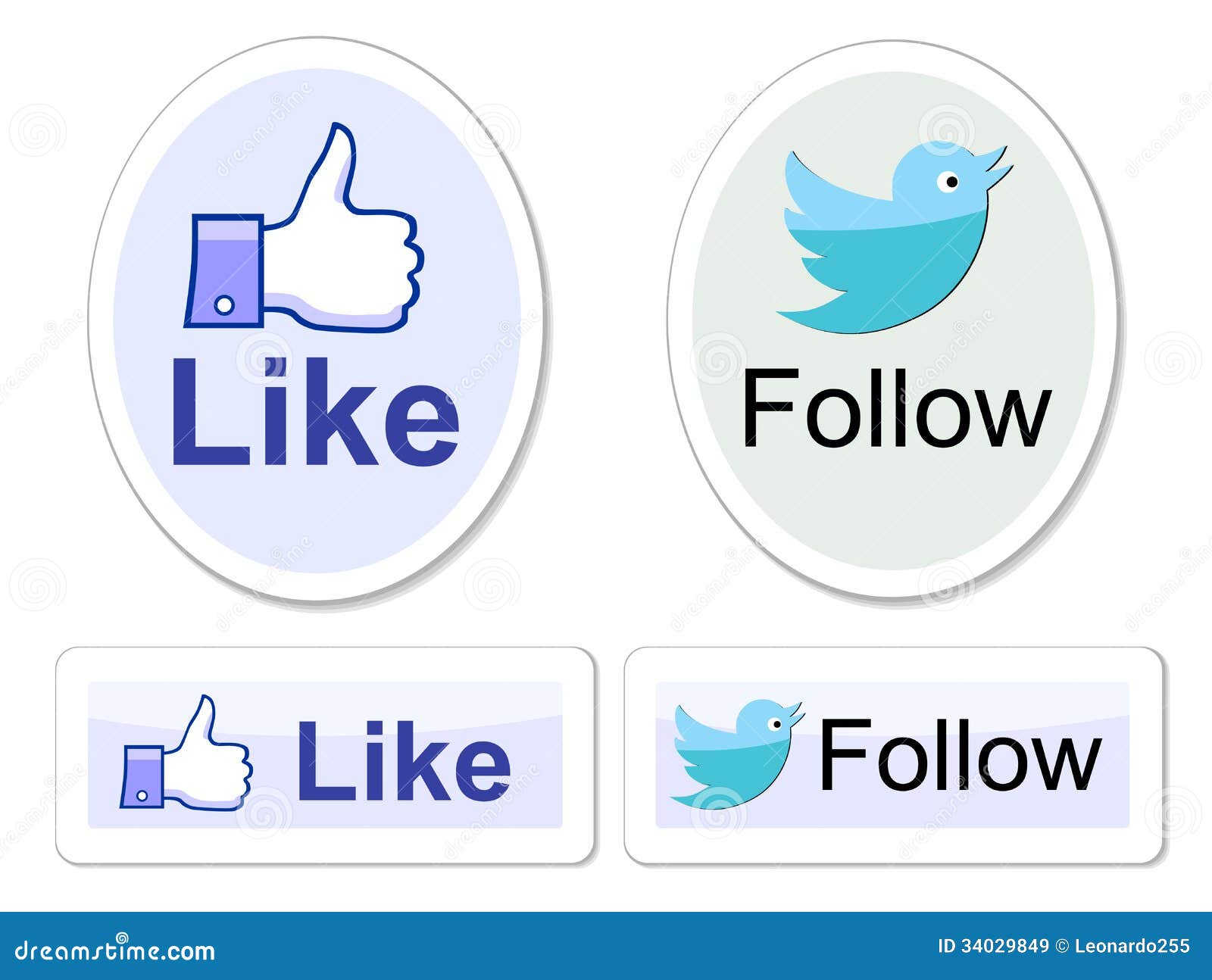Facebook And Twitter Like It Buttons Editorial Stock Image - Image: 34029849